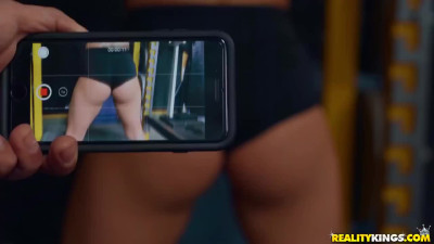 Bubble butt Abella Danger fucked with coach in the gym